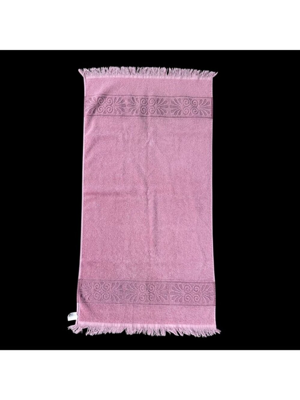Vintage Bath Towel Cannon Monticello USA Pink Seashells 1980s Sculpted Retro - Picture 3 of 11